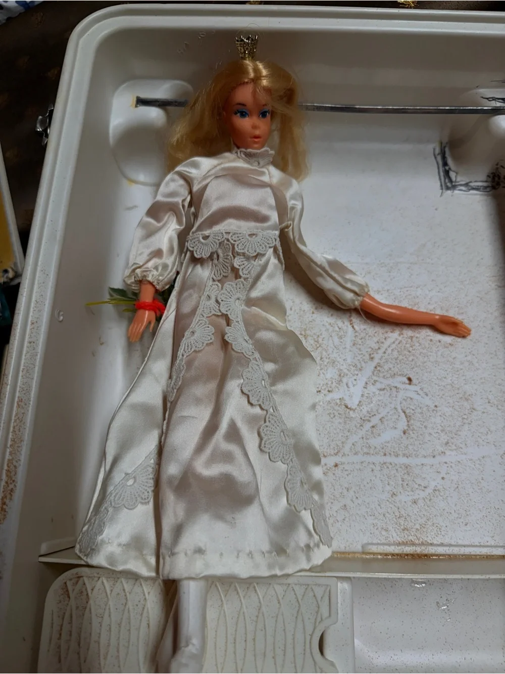 Vintage Barbie Travel Trunk with Barbie Dolls & Ken Head